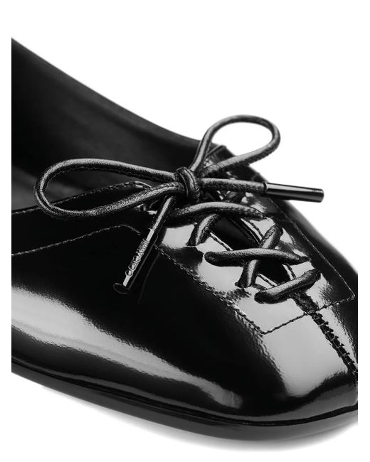 Jimmy Choo Black Scarlett Lace-Up Bow Ballerina Flats