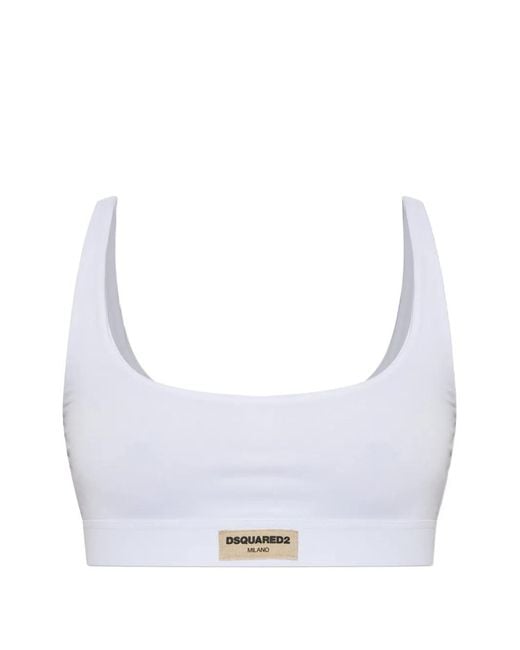 DSquared² White Logo Bralette