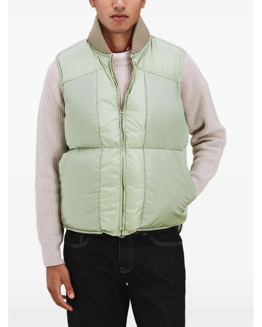 Fortela Green Quilted-Pattern Gilet for men