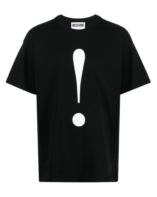 T-shirt en coton à col rond Moschino pour homme en coloris Black