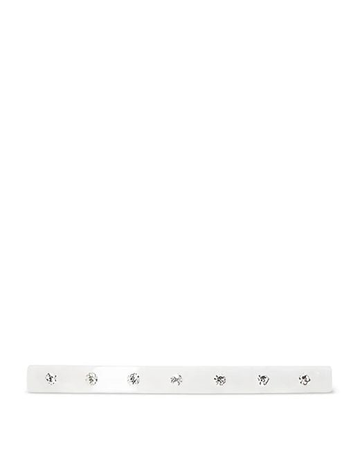 Maison Michel White Stacy Crystal-Embellishment Hair Clip