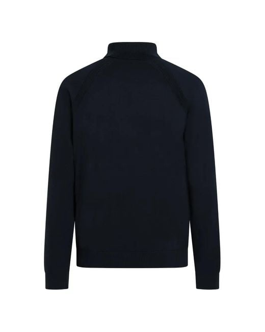 Karl Lagerfeld Blue Lightweight Knit Roll-Neck Sweater for men