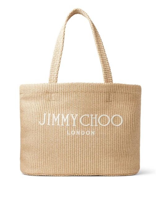 Jimmy Choo Natural Beach Woven Tote Bag