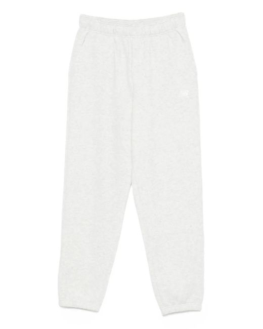 New Balance White Jogginghose Mit Elastischen Bündchen