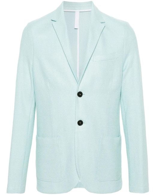 Harris Wharf London Blue Single-Breasted Honeycomb Blazer for men