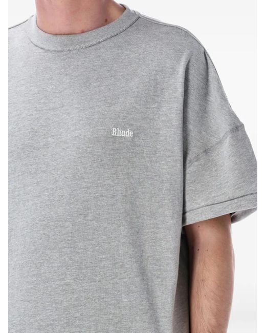 Rhude Gray Jersey T-Shirt for men