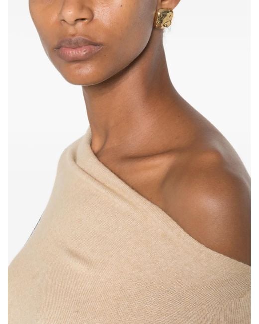 SERGIO MORETTI FIRENZE White Asymmetric-Neck Poncho