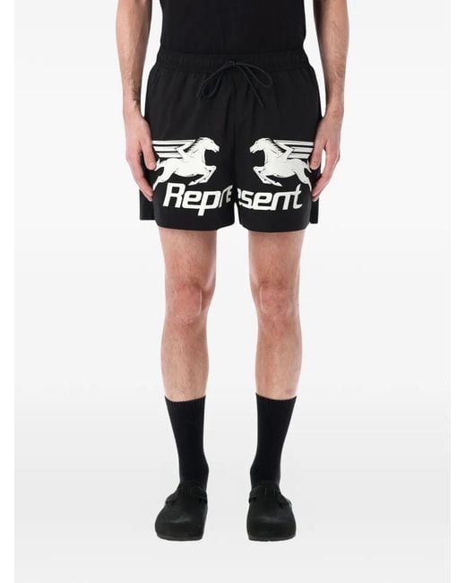 Represent Black Nothing Faster Swim Shorts for men