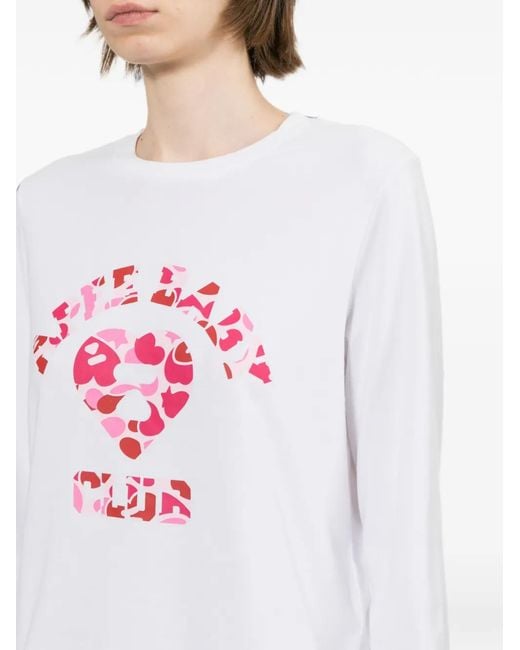 AAPE BY A BATHING AP White Heart Logo T-Shirt