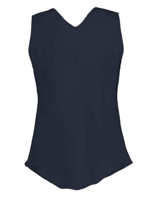 Peter Cohen Blue Flick Round-Neck Sleeveless Tank Top