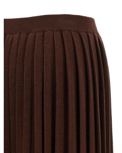 Fabiana Filippi Brown Knitted Pleated Skirt