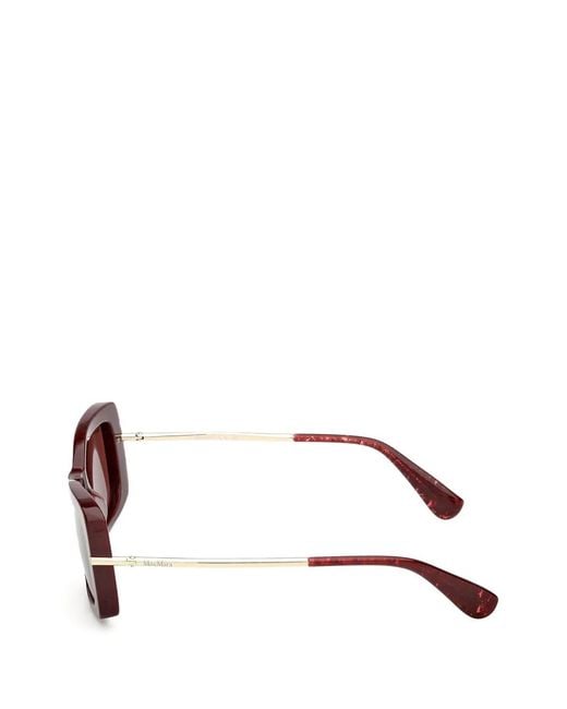Max Mara Eyewear Pink Rectangle-Frame Sunglasses
