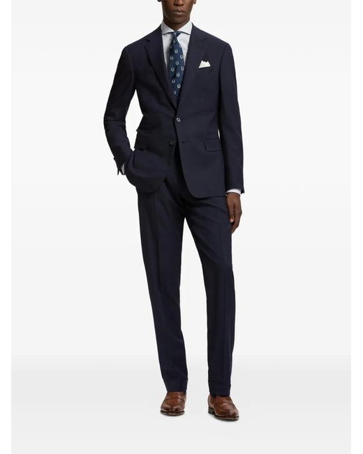 Ralph Lauren Blue Crest-Motif Silk Tie for men