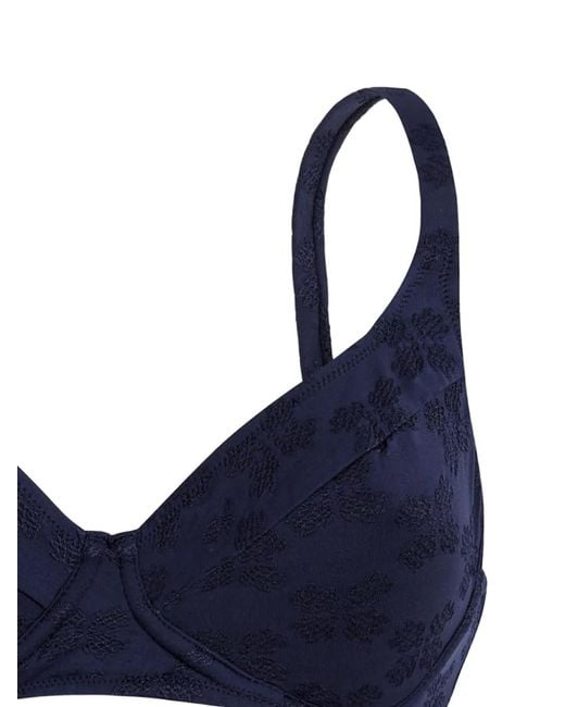 Vilebrequin Blue Floral-Jacquard Underwired Bikini Top