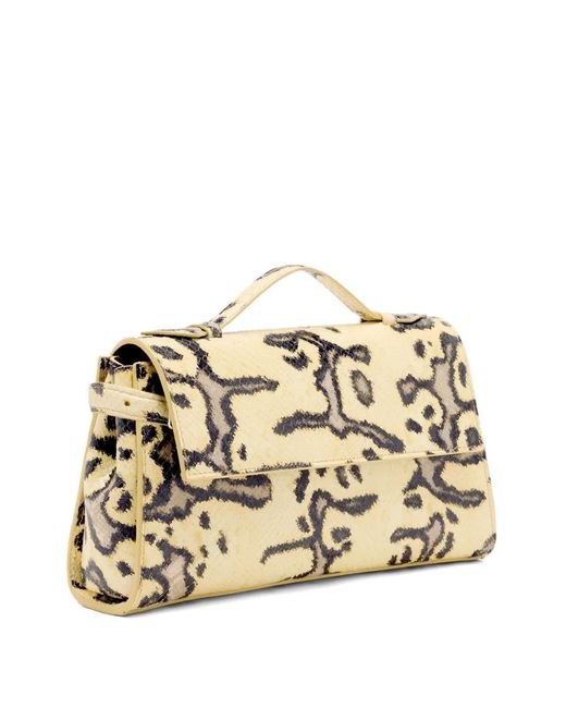 Proenza Schouler Metallic Tate Python-Print Clutch Bag