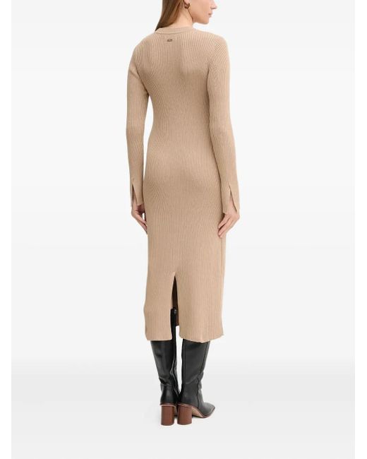 Barbour Natural Ribbed Split Midi Dress