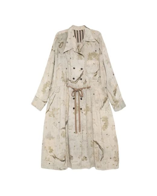 Ziggy Chen White Graphic-Print Double-Breasted Coat for men