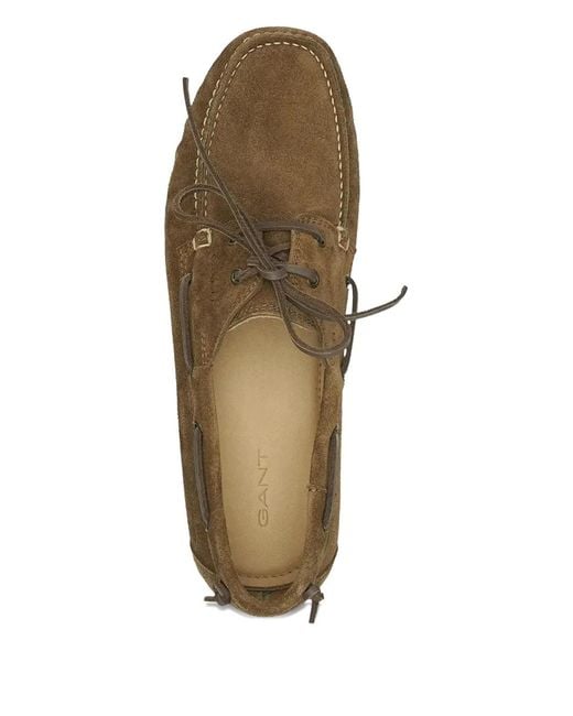 Gant Brown Wilmon Suede Boat Shoes for men