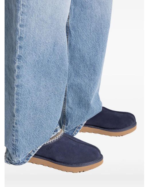 Ugg Blue Tasman Stitched-Trim Slippers