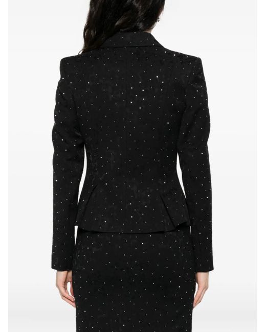Nissa Black Embellished Button-Detail Jacket