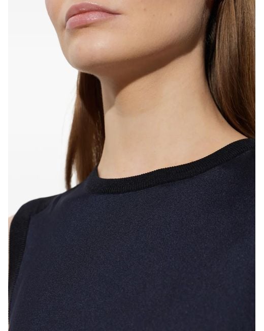 Max Mara Blue Ginseng Ribbed-Knit Silk Sweater