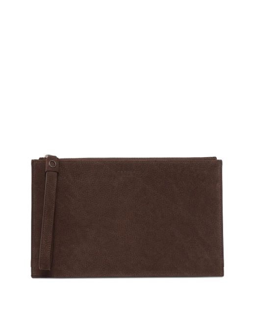 Orciani Brown Logo-Stamp Wallet for men