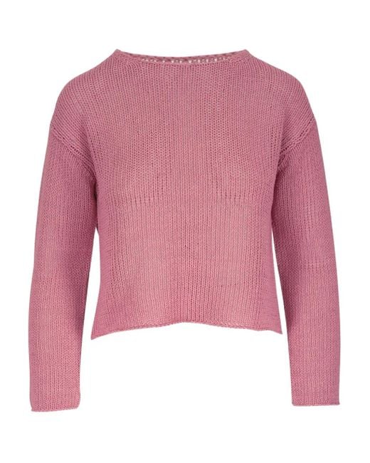 Vince Pink Cropped Knitted Sweater