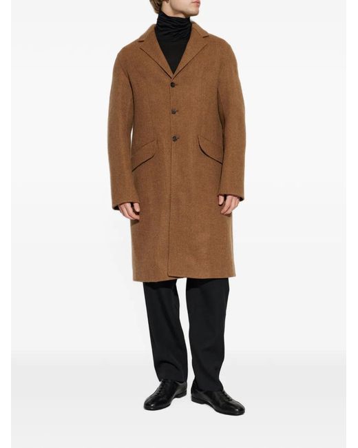 Jil Sander Brown Wool Coat With Single Vent for men