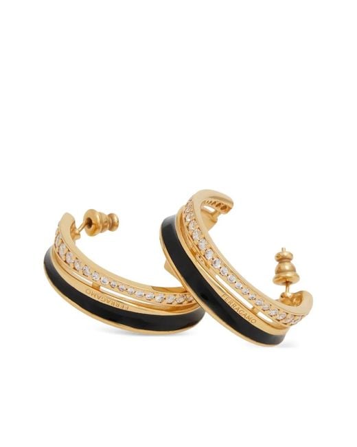 Ferragamo Metallic Round Hoop Earrings