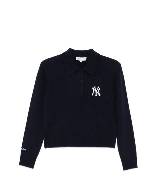 Sporty & Rich Blue Heritage Yankees Embroidered Sweater