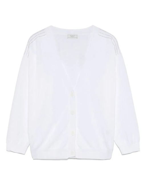 Peserico クレープ カーディガン White