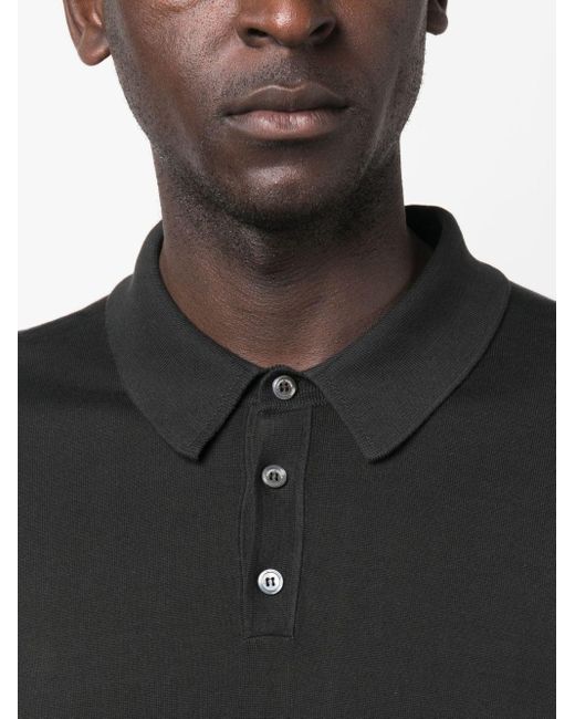 Roberto Collina Cotton Polo Shirt in Black for Men | Lyst
