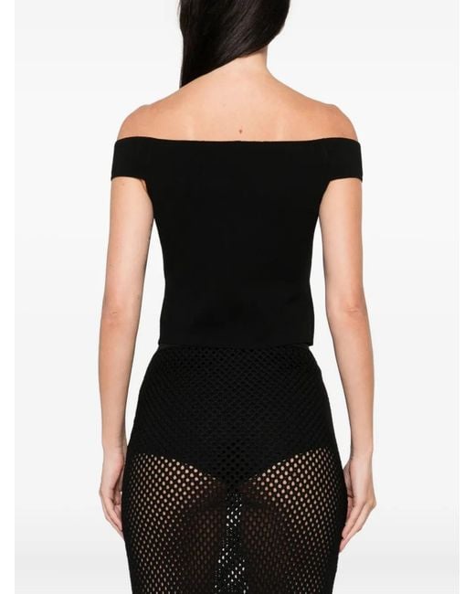 Jonathan Simkhai Black Dalton Off Shoulder Top