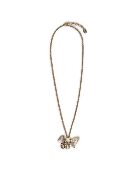 Twinset White Necklace With Charms And Pearl