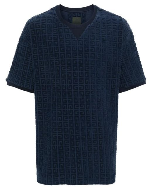 Givenchy Blue 4G Cotton Towelling T-Shirt for men
