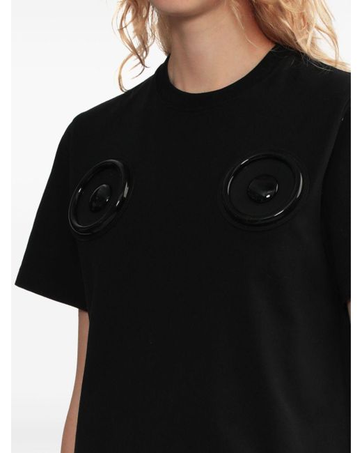 Coperni Black Appliqué Cotton T-shirt
