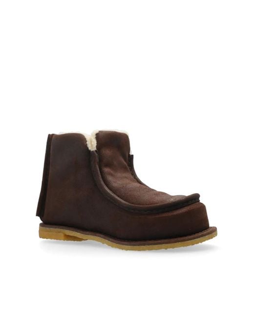 J.W. Anderson Black Shearling-Lined Suede Boots