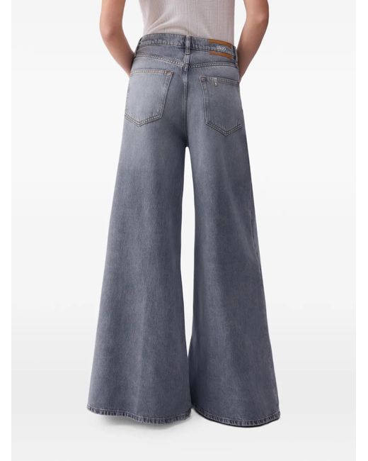 Liu Jo Gray High-Rise Flared Jeans