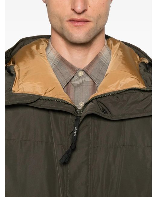 Aspesi Green Hooded Padded Jacket for men