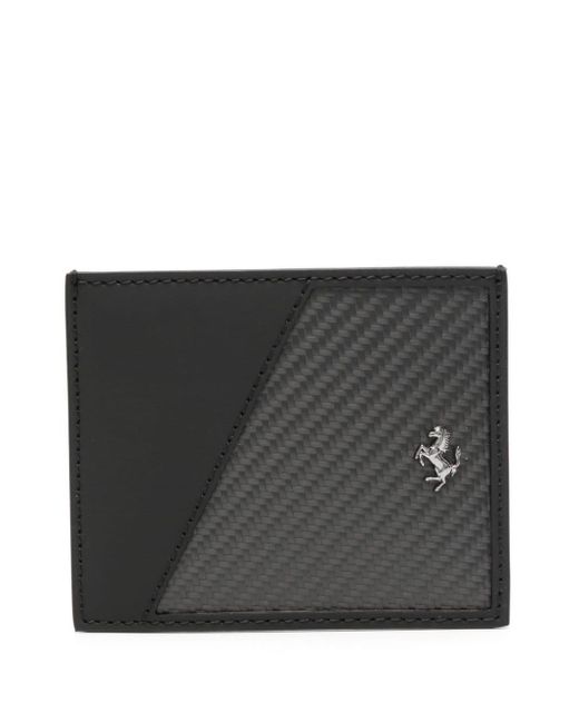 Ferrari Black Logo-plaque Leather Card Holder
