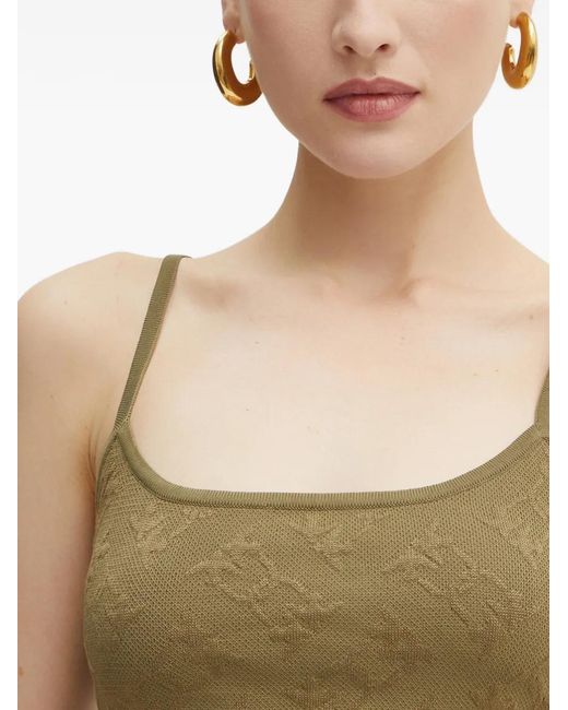 Pinko Green Logo-Jacquard Top
