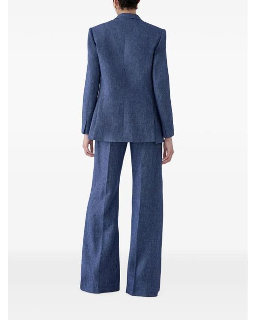 Carolina Herrera Blue Double-Breasted Blazer