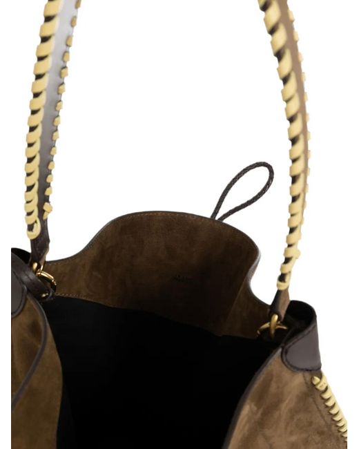 Isabel Marant Brown Oskan Whipstitch Leather Tote Bag
