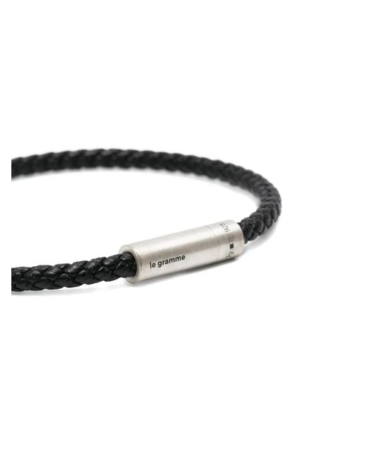 Le Gramme White 7G Leather Cable Bracelet