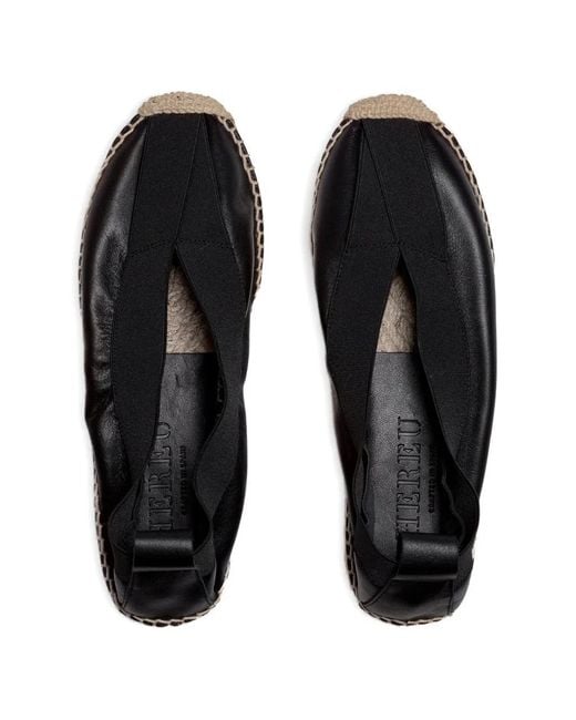 Hereu Black Horta Round-Toe Elasticated Espadrilles