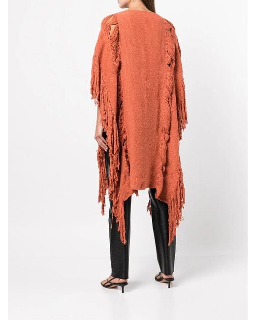 Voz Orange Haut Long À Détails De Franges