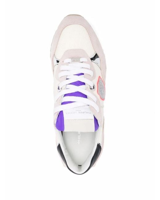 Philippe Model Pink Colour-Block Panelled Sneakers