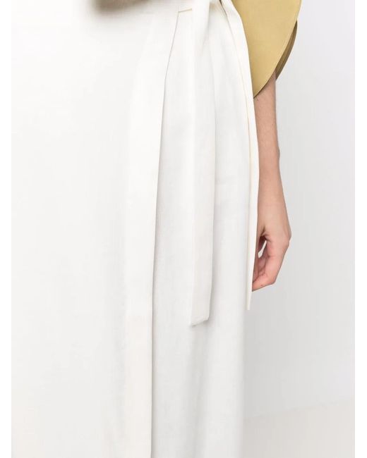 Alberta Ferretti White High-Waisted Wrap Skirt