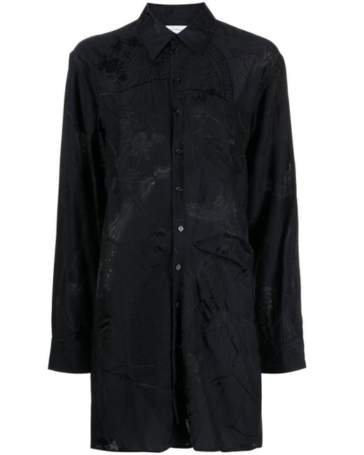 Robe fleurie à manches longues Off-White c/o Virgil Abloh en coloris Black