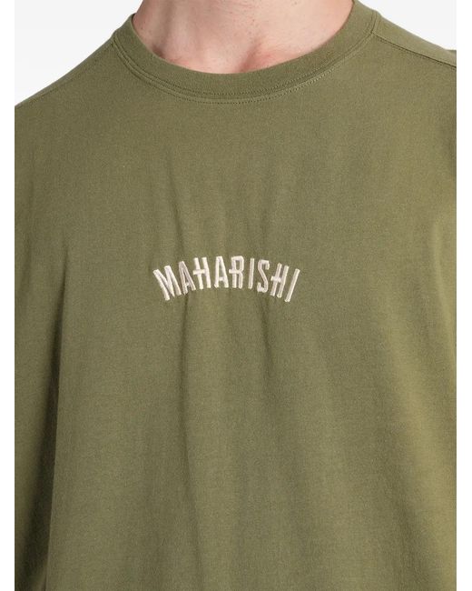 Maharishi Green Embroidered-Logo T-Shirt for men